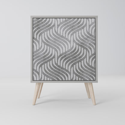 Credenza CONCRETE MOVEMENT a 1 anta con finitura grigia