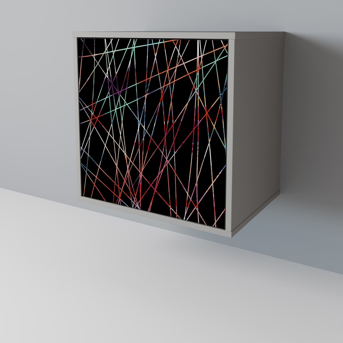 Credenza LUMINOUS SNARE a 1 anta con finitura grigia