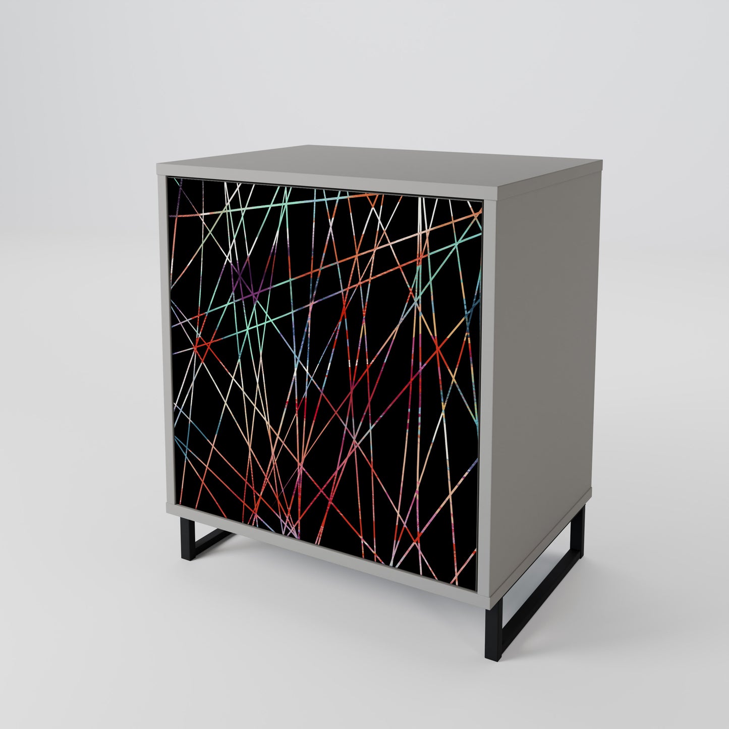 Credenza LUMINOUS SNARE a 1 anta con finitura grigia
