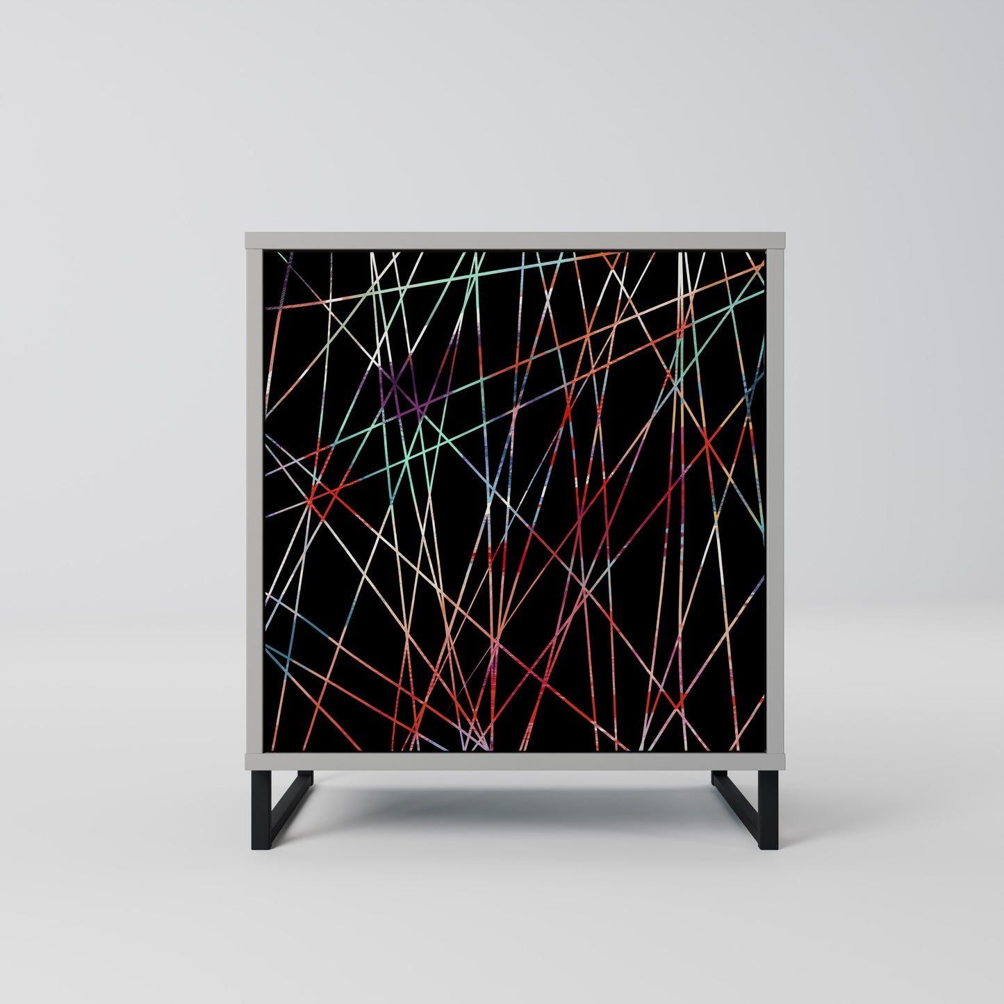 Credenza LUMINOUS SNARE a 1 anta con finitura grigia