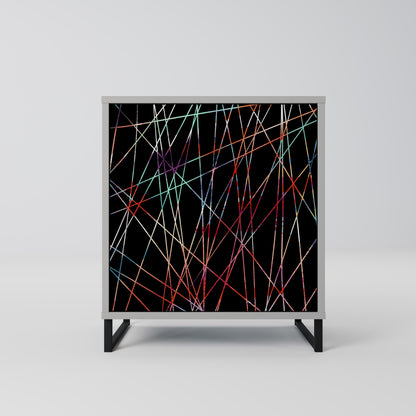 Credenza LUMINOUS SNARE a 1 anta con finitura grigia