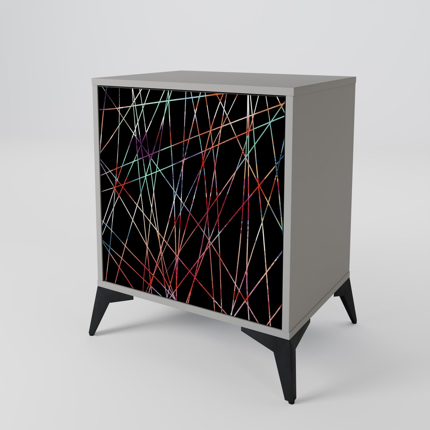 Credenza LUMINOUS SNARE a 1 anta con finitura grigia