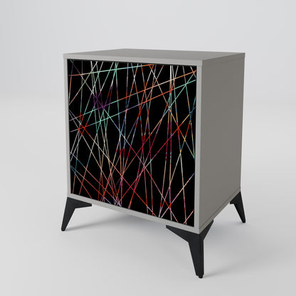 Credenza LUMINOUS SNARE a 1 anta con finitura grigia