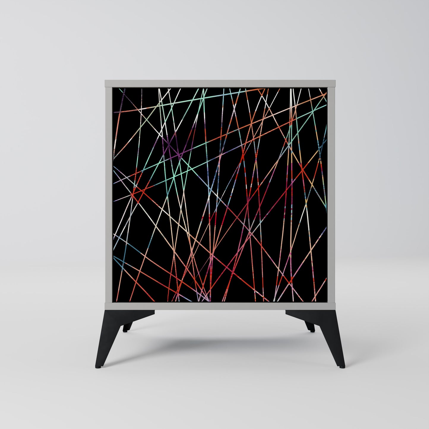 Credenza LUMINOUS SNARE a 1 anta con finitura grigia