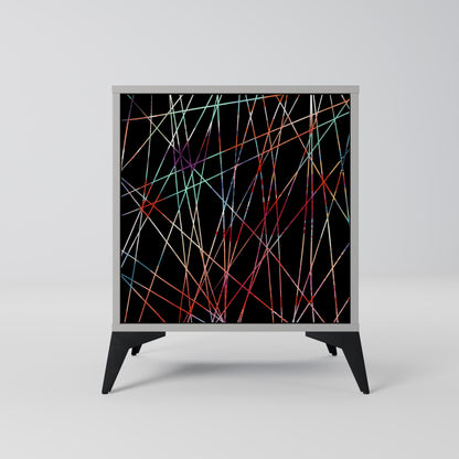 Credenza LUMINOUS SNARE a 1 anta con finitura grigia