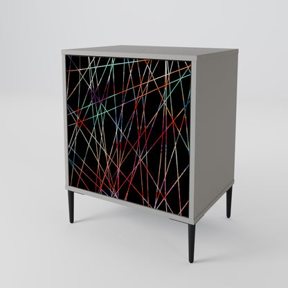 Credenza LUMINOUS SNARE a 1 anta con finitura grigia