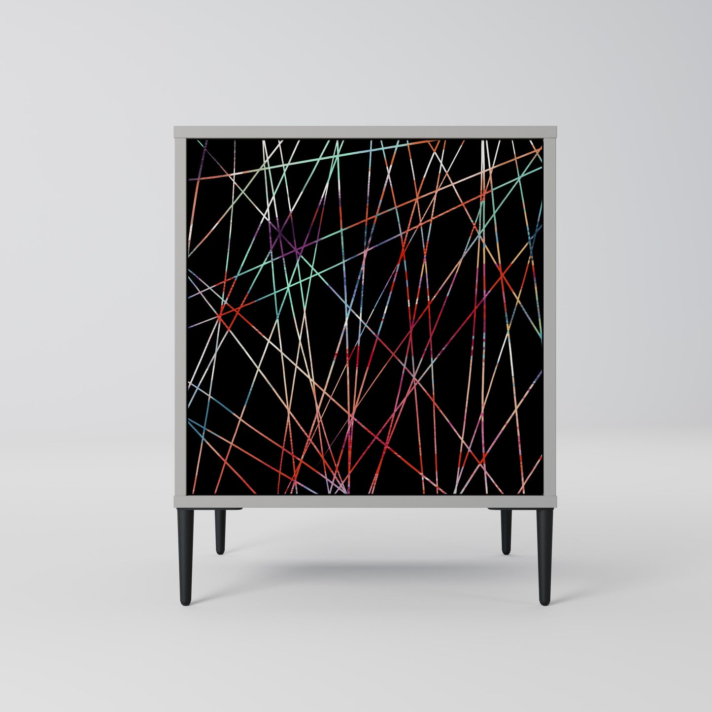 Credenza LUMINOUS SNARE a 1 anta con finitura grigia