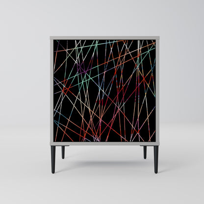 Credenza LUMINOUS SNARE a 1 anta con finitura grigia