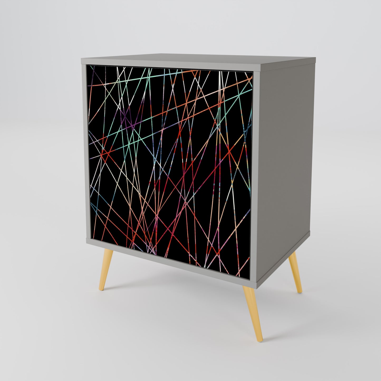 Credenza LUMINOUS SNARE a 1 anta con finitura grigia
