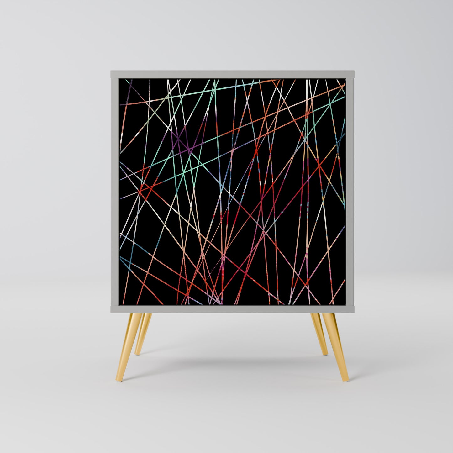 Credenza LUMINOUS SNARE a 1 anta con finitura grigia