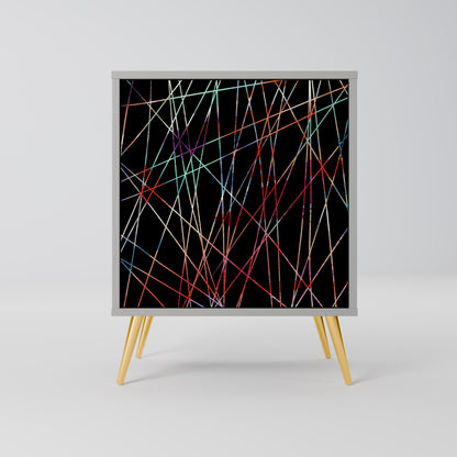 Credenza LUMINOUS SNARE a 1 anta con finitura grigia