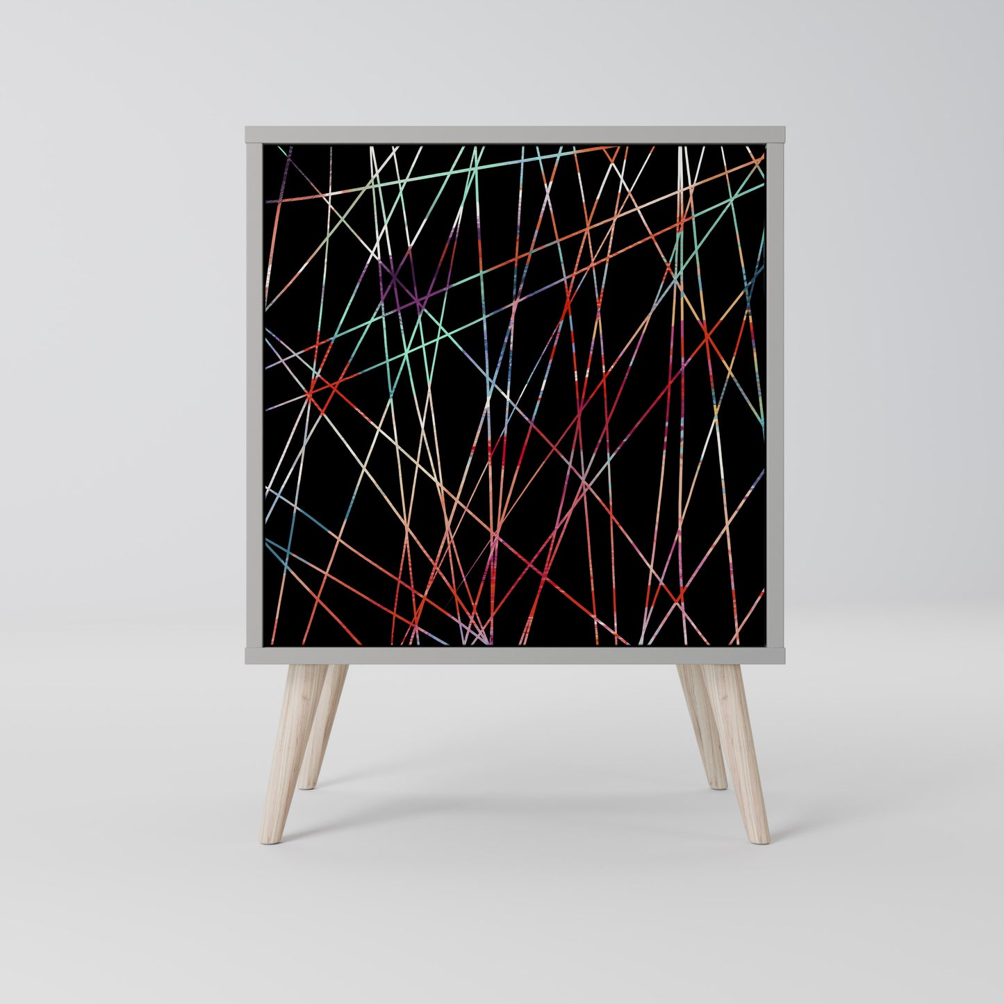 Credenza LUMINOUS SNARE a 1 anta con finitura grigia