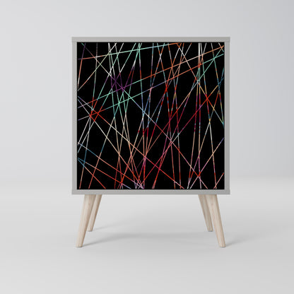 Credenza LUMINOUS SNARE a 1 anta con finitura grigia