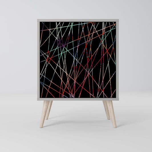 Credenza LUMINOUS SNARE a 1 anta con finitura grigia