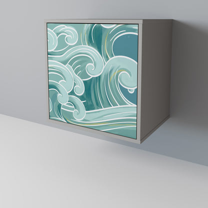 ASIAN SWAY 1-Door Sideboard in Grey Finish