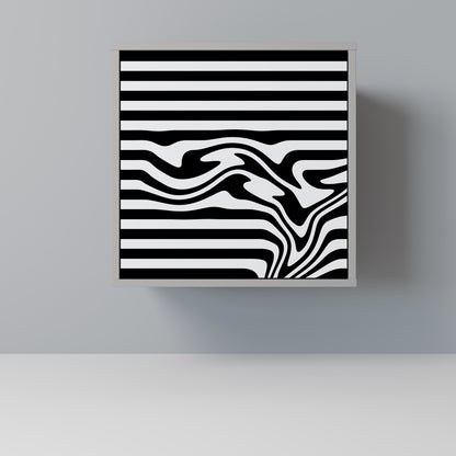 Credenza SPECTRA SHOWCASE a 1 anta con finitura grigia