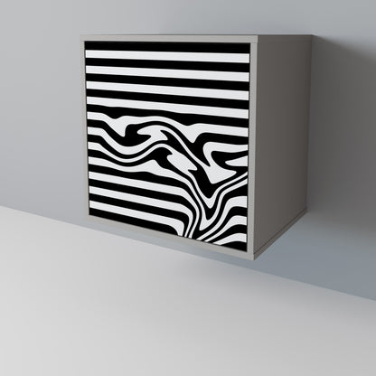 Credenza SPECTRA SHOWCASE a 1 anta con finitura grigia