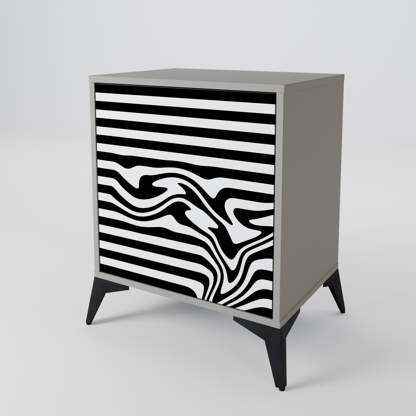 Credenza SPECTRA SHOWCASE a 1 anta con finitura grigia