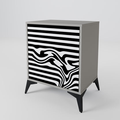 Credenza SPECTRA SHOWCASE a 1 anta con finitura grigia