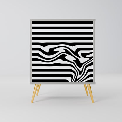 Credenza SPECTRA SHOWCASE a 1 anta con finitura grigia