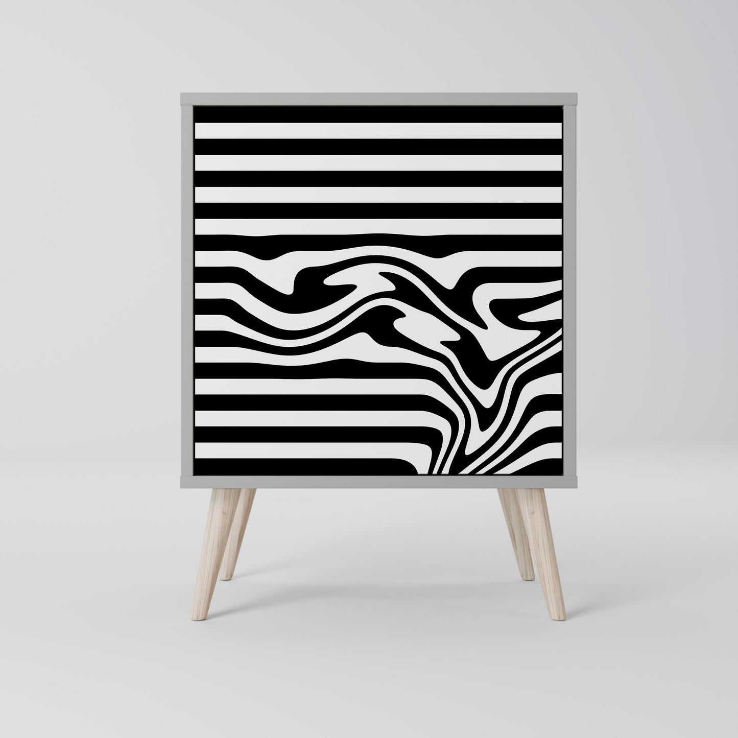 Credenza SPECTRA SHOWCASE a 1 anta con finitura grigia