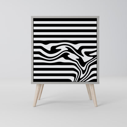 Credenza SPECTRA SHOWCASE a 1 anta con finitura grigia