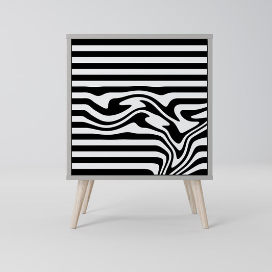 Credenza SPECTRA SHOWCASE a 1 anta con finitura grigia