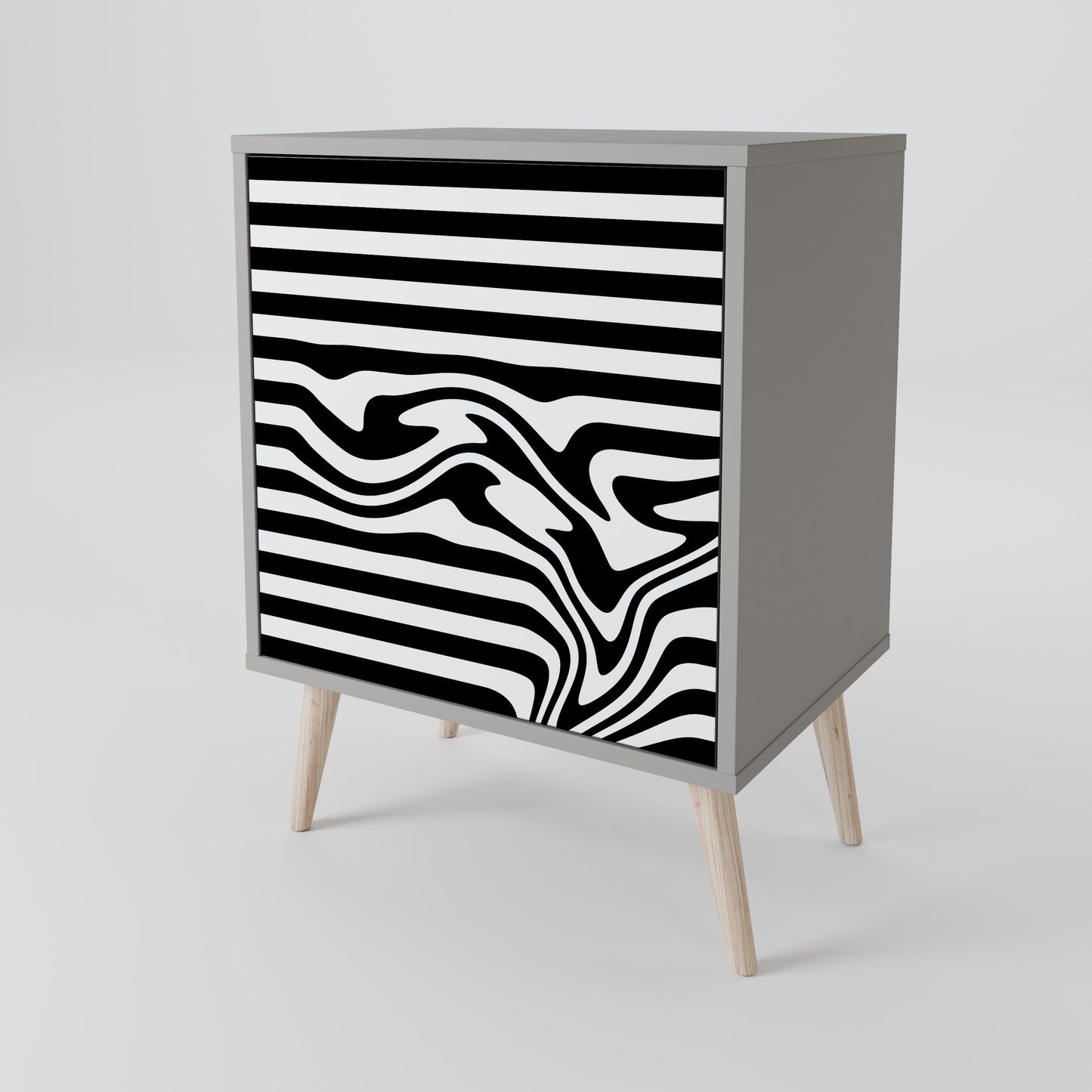 Credenza SPECTRA SHOWCASE a 1 anta con finitura grigia