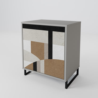 Credenza DELICATE MEMENTO a 1 anta in finitura grigia