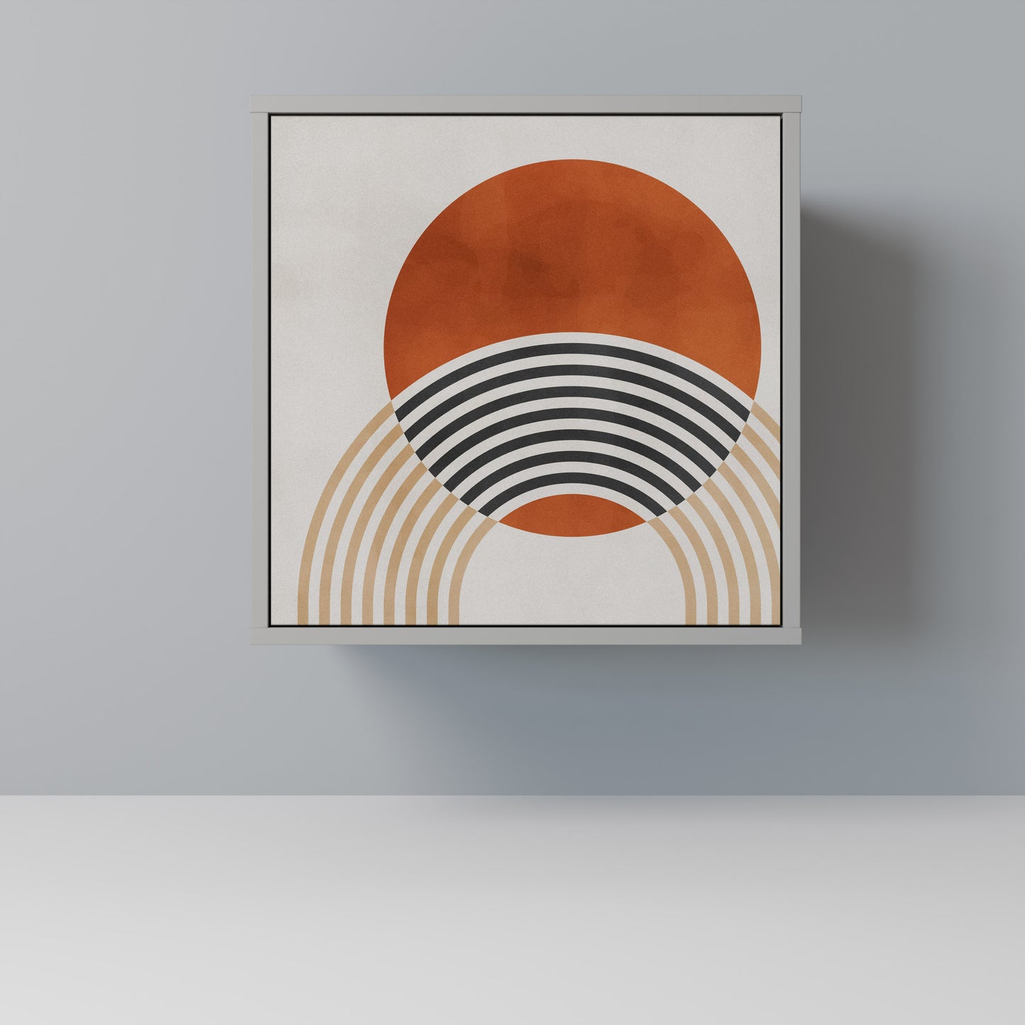 SPACE AROUND Credenza a 1 anta con finitura grigia