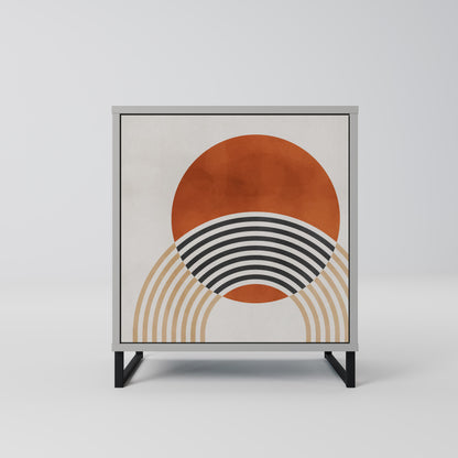 SPACE AROUND Credenza a 1 anta con finitura grigia