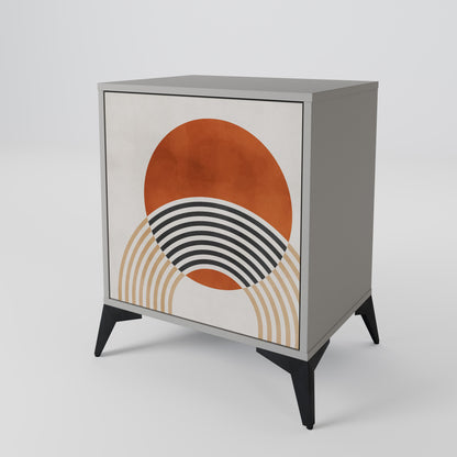 SPACE AROUND Credenza a 1 anta con finitura grigia