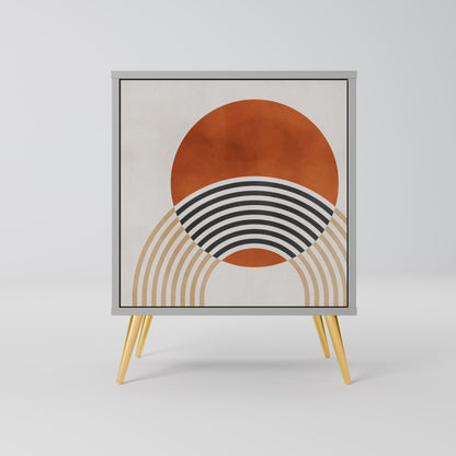 SPACE AROUND Credenza a 1 anta con finitura grigia