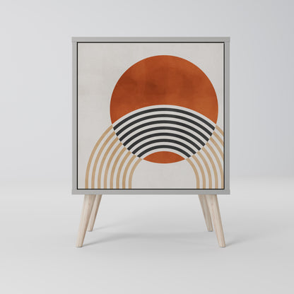 SPACE AROUND Credenza a 1 anta con finitura grigia