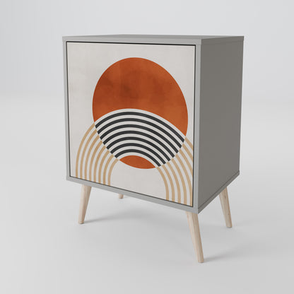 SPACE AROUND Credenza a 1 anta con finitura grigia