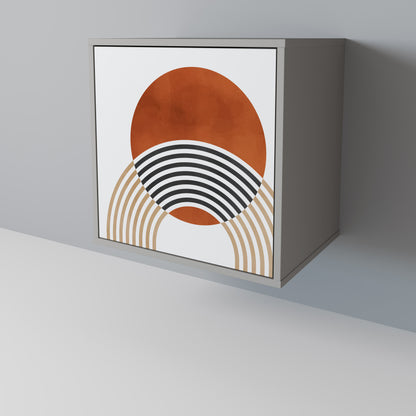 Credenza CIRCLE RHYTM a 1 anta con finitura grigia