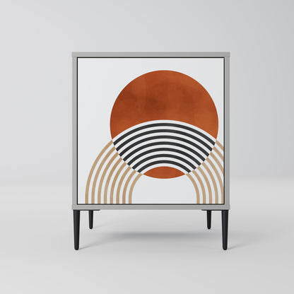 Credenza CIRCLE RHYTM a 1 anta con finitura grigia