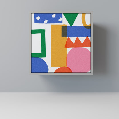 Credenza GEOMETRIC GLIMMER a 1 anta con finitura grigia