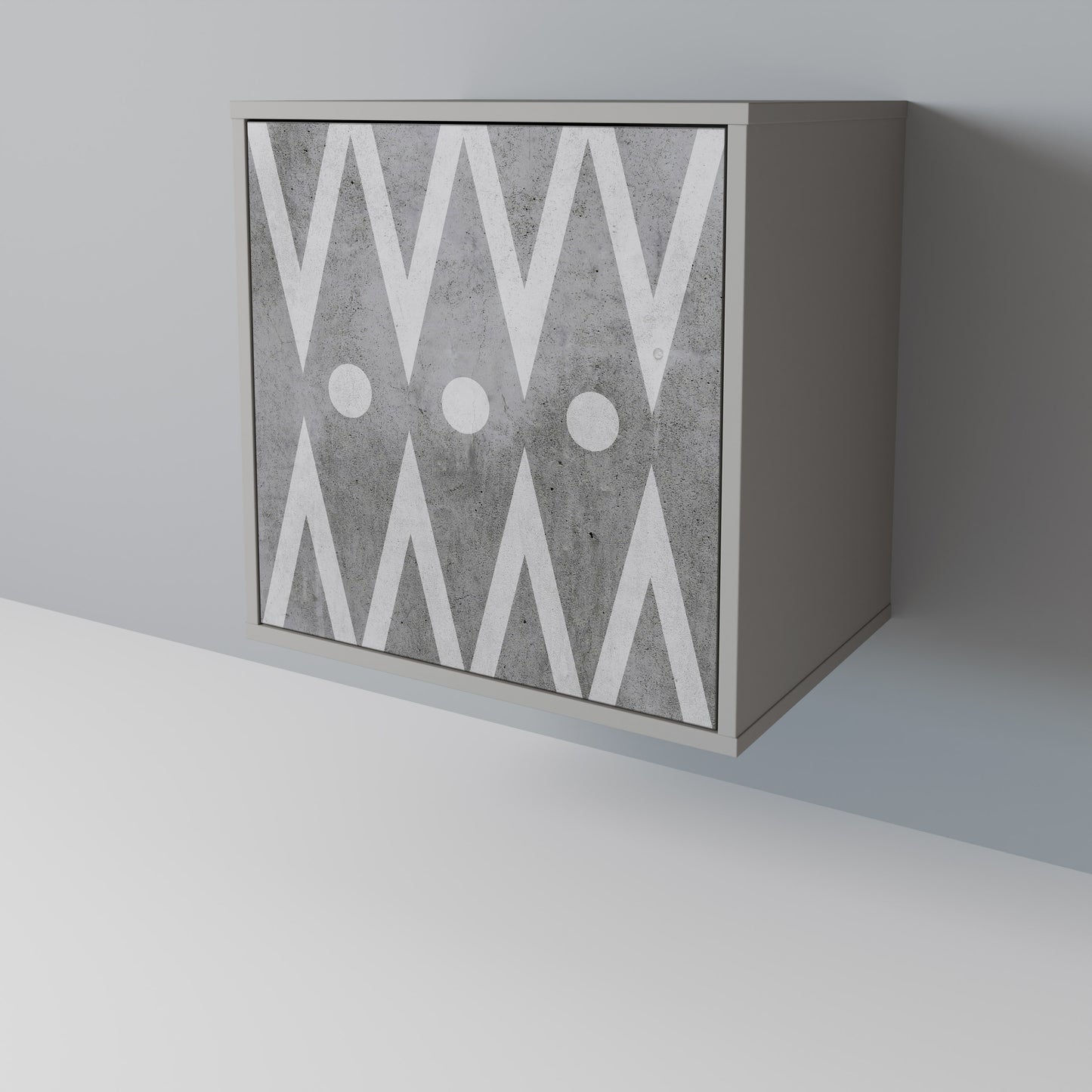 SHARP EDGES 1-Door Sideboard in Grey Finish