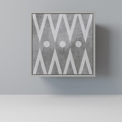 SHARP EDGES 1-Door Sideboard in Grey Finish