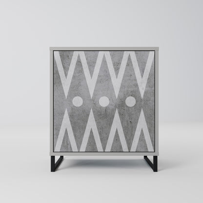 SHARP EDGES 1-Door Sideboard in Grey Finish