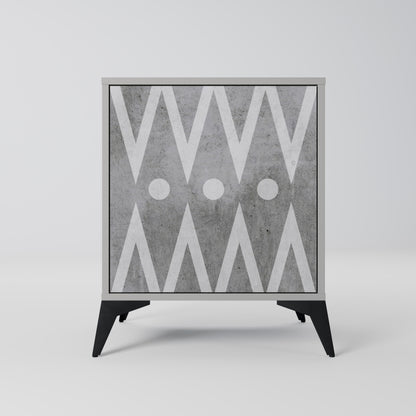 SHARP EDGES 1-Door Sideboard in Grey Finish