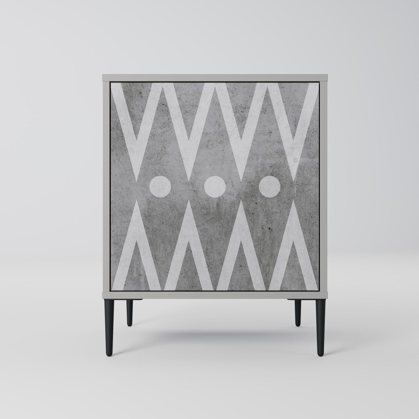 SHARP EDGES 1-Door Sideboard in Grey Finish