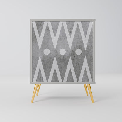 SHARP EDGES 1-Door Sideboard in Grey Finish