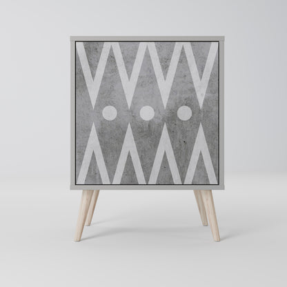 SHARP EDGES 1-Door Sideboard in Grey Finish