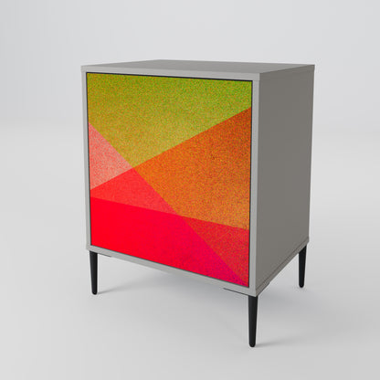 Credenza VIVID GEOMETRY a 1 anta con finitura grigia