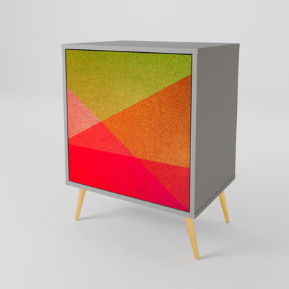 Credenza VIVID GEOMETRY a 1 anta con finitura grigia