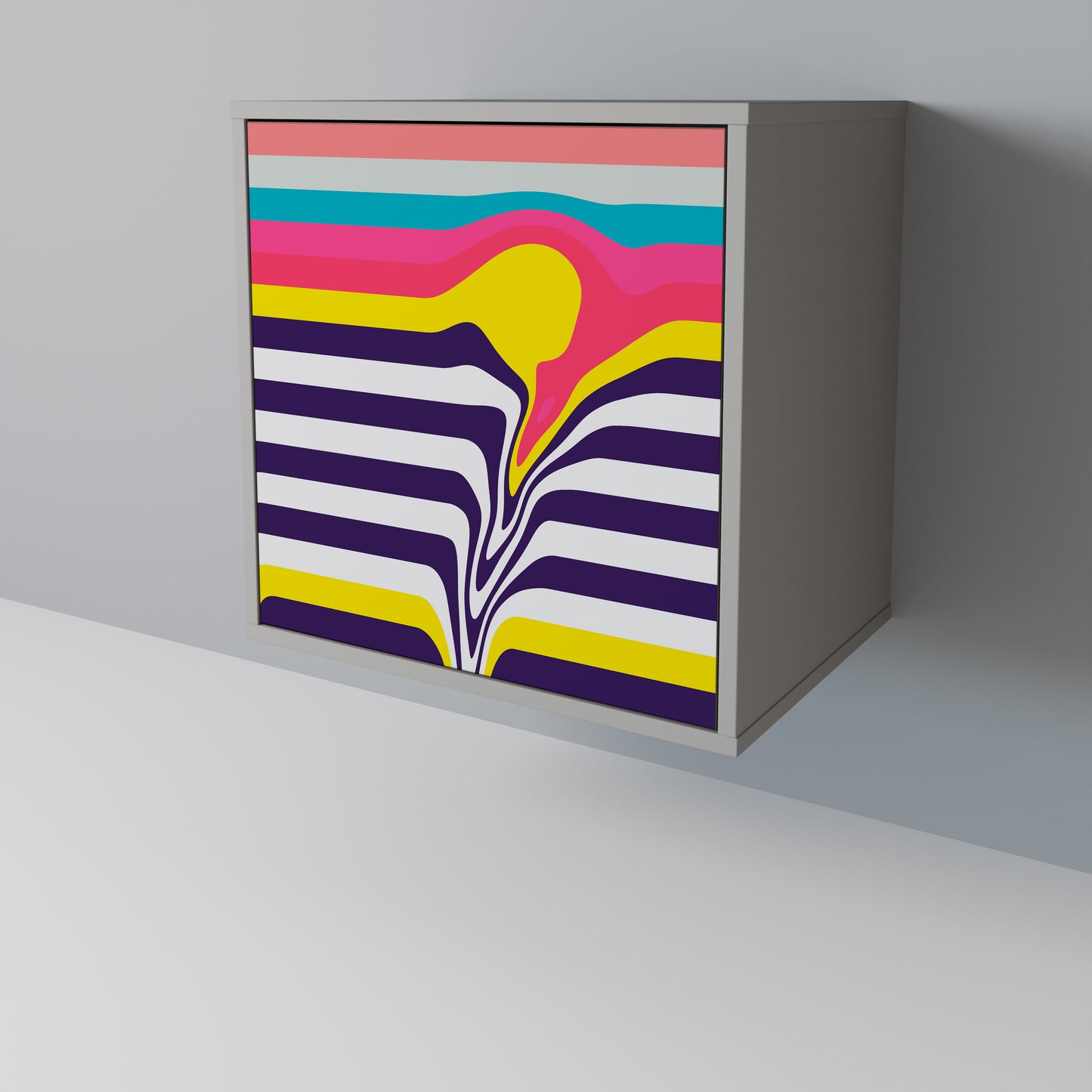 Credenza TONE COLLAPSE a 1 anta con finitura grigia