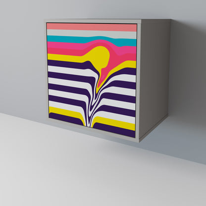 Credenza TONE COLLAPSE a 1 anta con finitura grigia