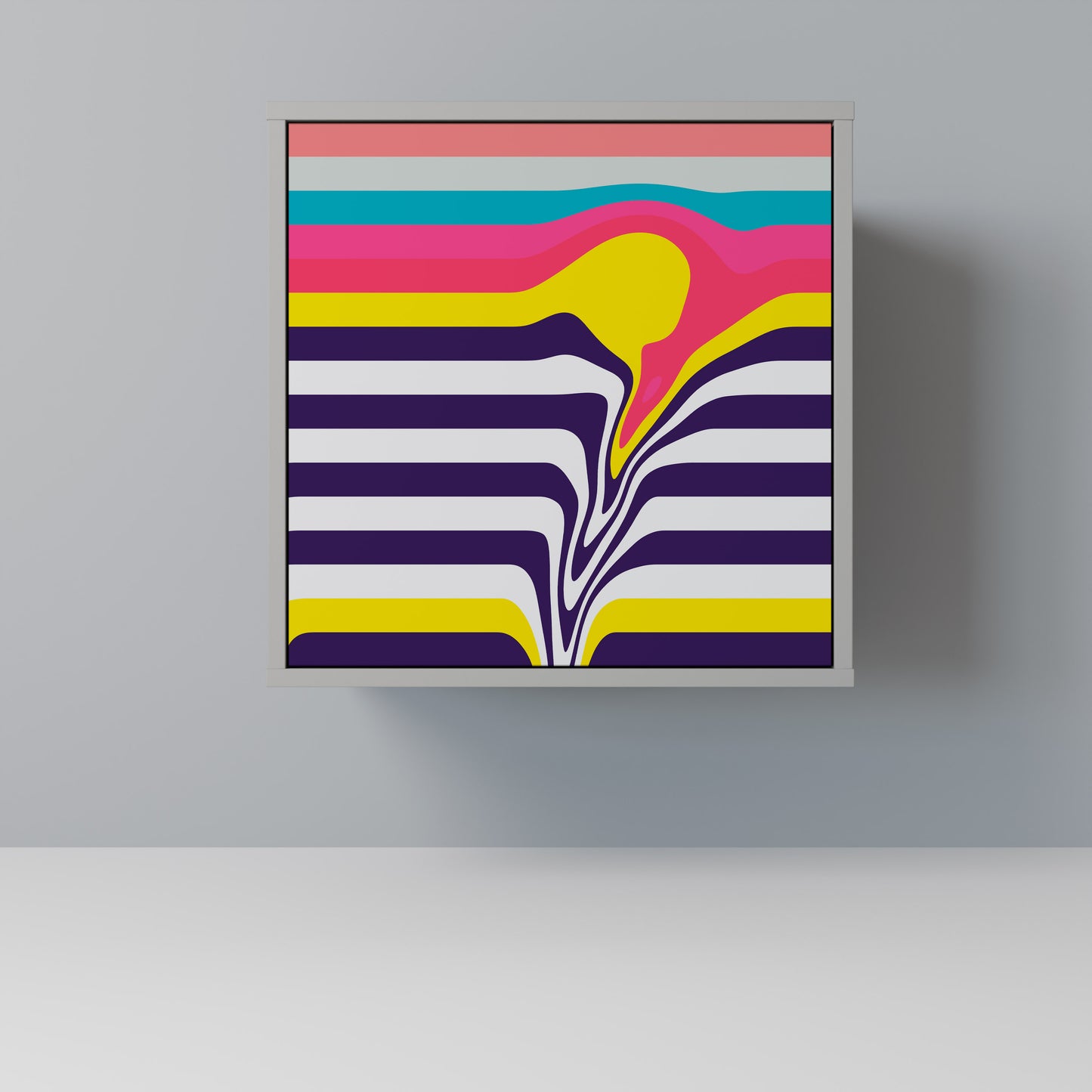 Credenza TONE COLLAPSE a 1 anta con finitura grigia